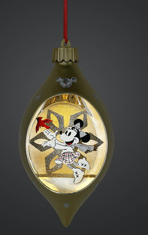 Disney Parks Minnie Light-Up Glass Ball Christmas Ornament New with Tag