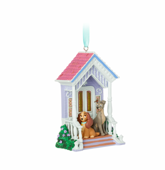 Disney Sketchbook Lady and Tramp Gingerbread House Christmas Ornament New Tag