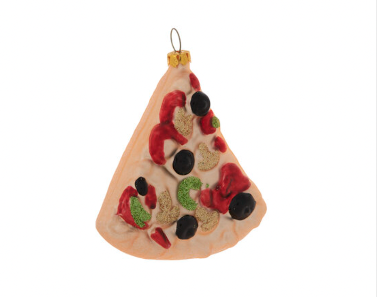 Robert Stanley 2021 Pizza Slice Glass Christmas Ornament New with Tag