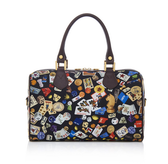Monaco Life is a Game Black Dark Brown Satchel Bag Made in Italy Divo Diva New