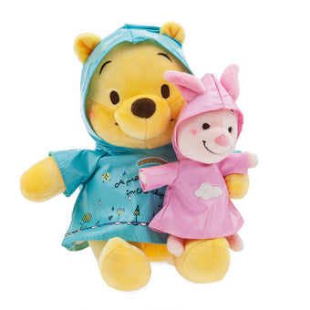 Disney Winnie the Pooh and Piglet Rainy Day Plush Set Small New with Tags