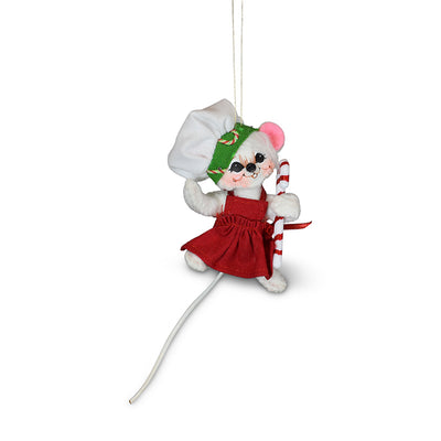 Annalee Dolls 2022 Christmas 3in Candy Cane Chef Mouse Ornament Plush New w Box