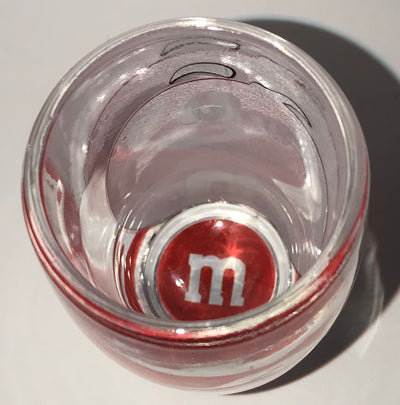 M&M's World Red Big Face Clear Shot Glass New