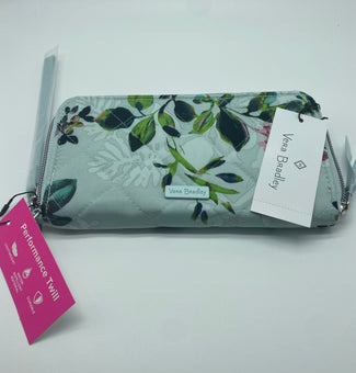 Vera Bradley RFID Accordion Wristlet Performance Twill Seawater Blooms New w Tag