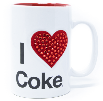 Authentic Coca-Cola Coke I Love Coke Jeweled Mug 16oz New