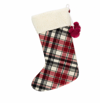 Disney Parks Mickey Plaid Homestead Christmas Stocking New with Tag