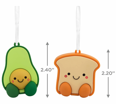 Hallmark 2022 Better Together Avocado and Toast Magnetic Christmas Ornaments