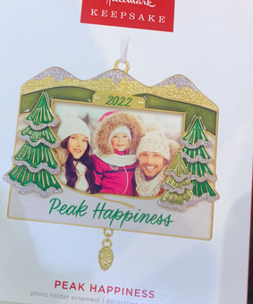 Hallmark 2022 Peak Happiness Metal Photo Frame Christmas Ornament New With Box