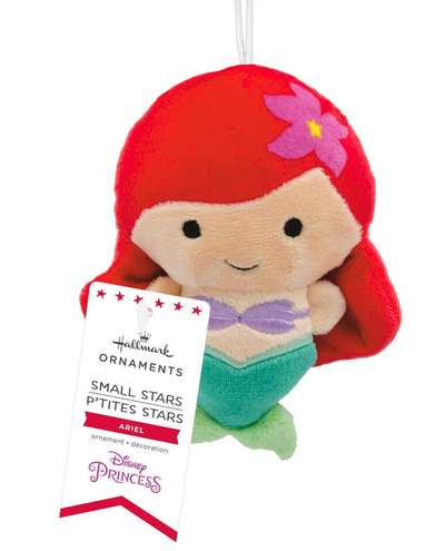 Hallmark Disney Ariel Mermaid Small Stars Plush Christmas Ornament New With Tag