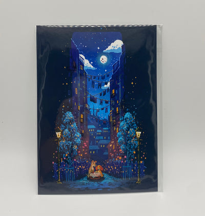 Disney What a Beautiful Night by Josey Tsao Postcard Wonderground Gallery New