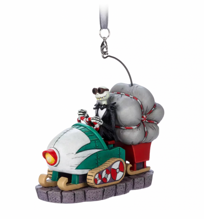 Disney Sketchbook Jack Skellington on Snowmobile Christmas Ornament New with Tag