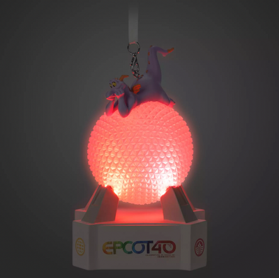 Disney Parks Epcot 40th Figment Spaceship Earth Light-Up Christmas Ornament New