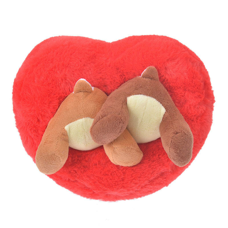 Disney Store Japan Valentine Chip 'n Dale Heart Plush New with Tags