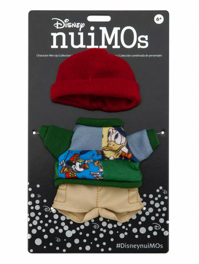 Disney NuiMOs Outfit Hoodie Character Art Beige Shorts and Red Beanie New w Card