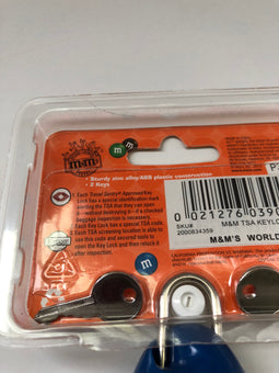 M&M's World Character Blue Luggage Lock TSA Accepted New Sealed