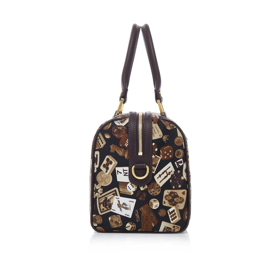 Monaco Life is a Game All Dark Brown Satchel Bag Made in Italy by Divo Diva New