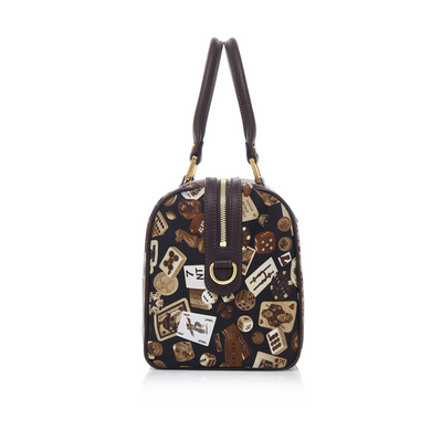 Monaco Life is a Game All Dark Brown Satchel Bag Made in Italy by Divo Diva New