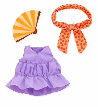 Disney NuiMOs Outfit Purple Dress with Headband and Fan New with Tag