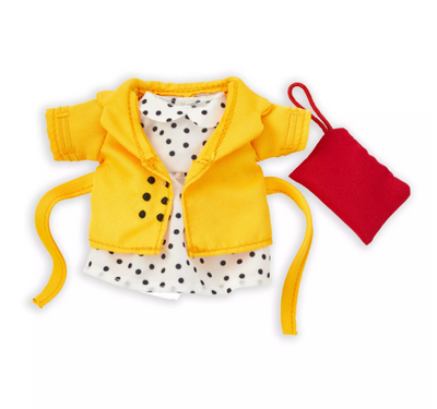 Disney NuiMOs Outfit Yellow Coat with Polka Dot Dress and Red Clutch New w Card