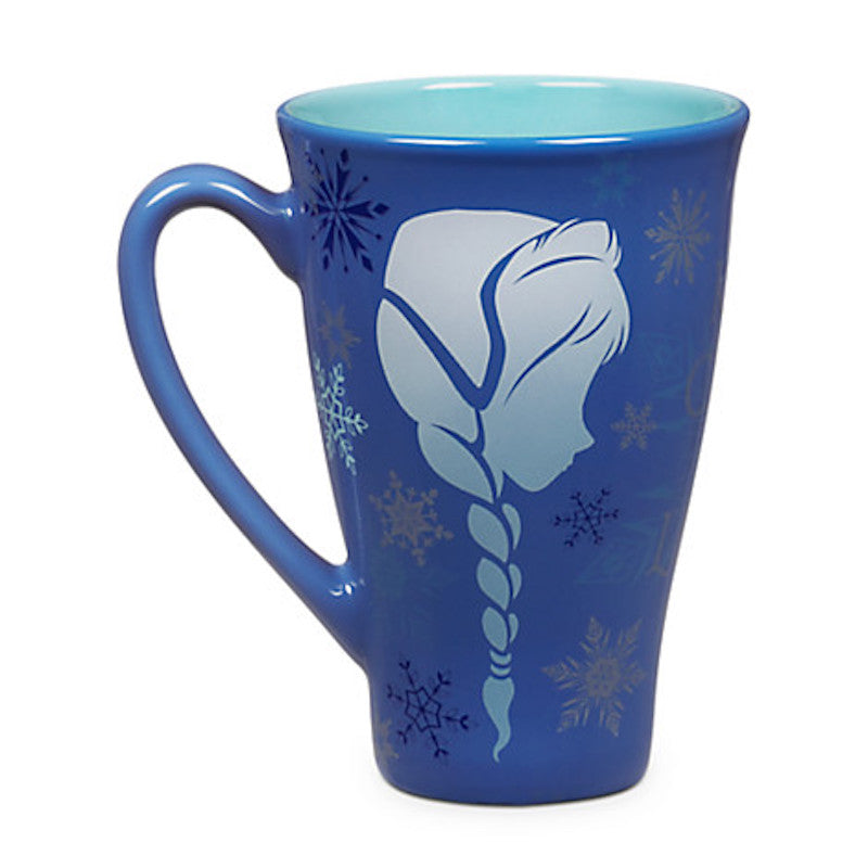 Disney Store Anna Elsa Silhouette Keep Calm and Let It Go Ceramic Coffee Mug New