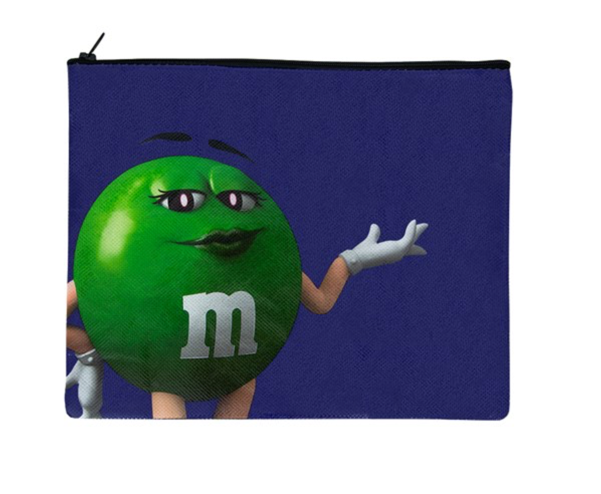 M&M's World Green Character I Simply do as i Please Darling Recycled Pouch New