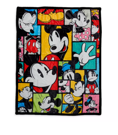 Disney Mickey and Minnie Colorful Pop Art Design Soft Fleece Throw New with Tag