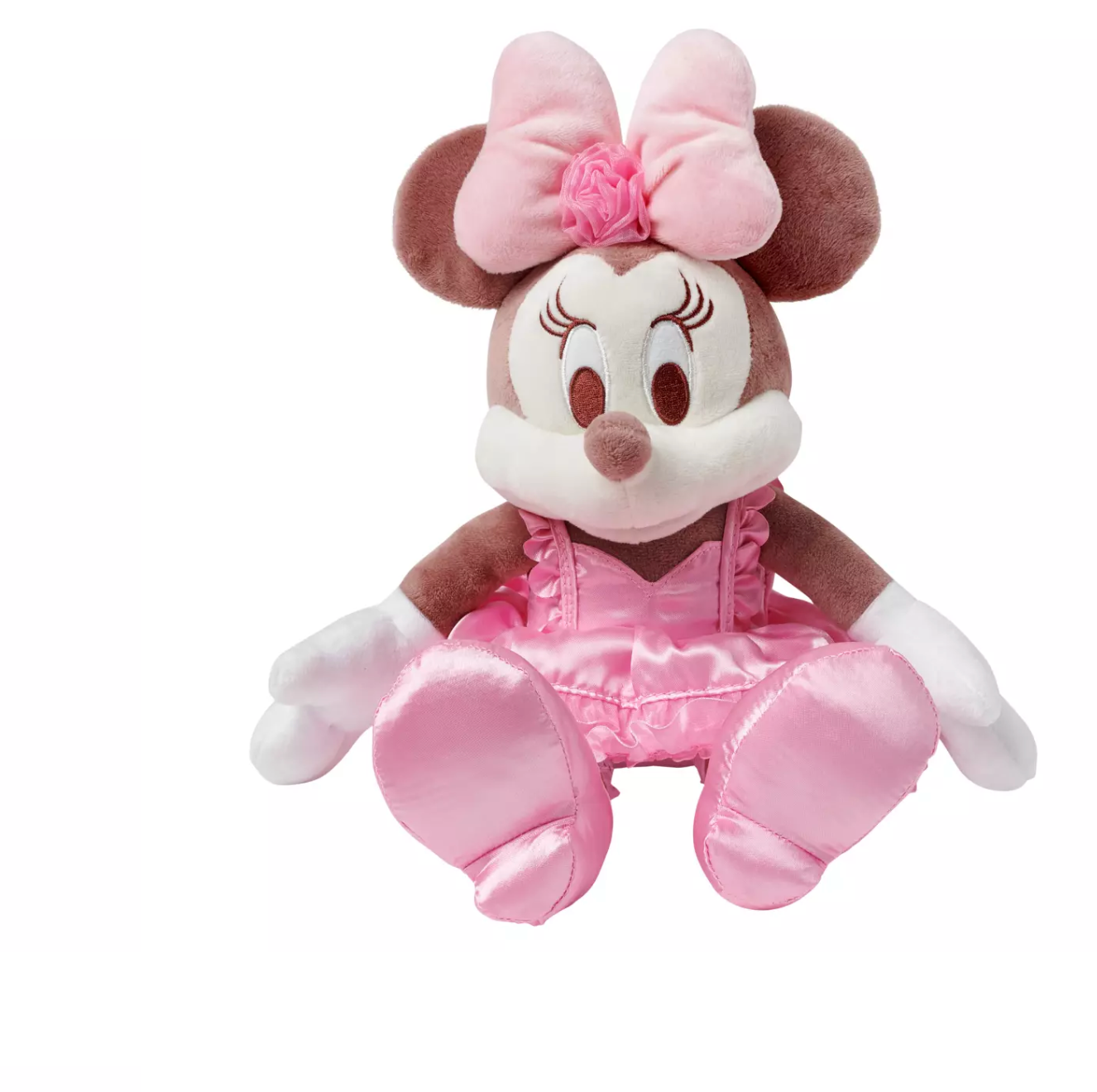 Disney Valentine's Day Minnie Pink Satin Dress Plush New with Tag