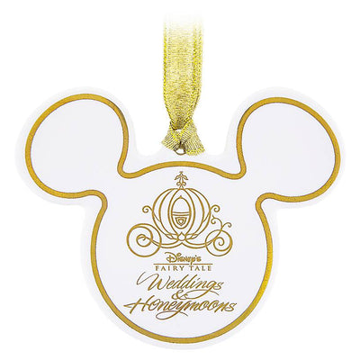 Disney Fairy Tale Weddings Mickey Icon Ceramic Christmas Ornament New with Tag