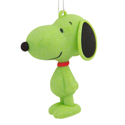 Hallmark Peanuts Snoopy Green Glitter Ornament New With Tag