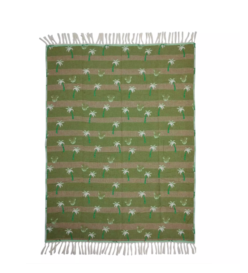 Disney Parks Mickey Icon Tropical Woven Throw Blanket New with Tag