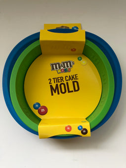 M&M's World Characters Green and Blue 2 Silicone Tier Cake Mold New with Tags