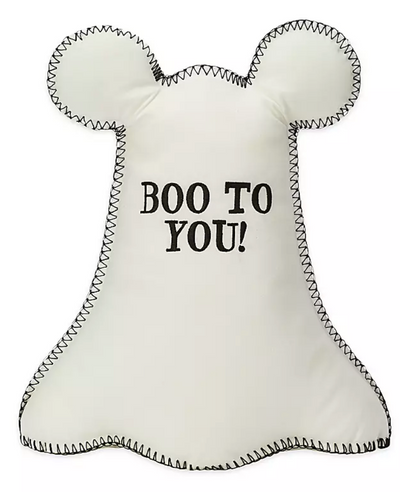 Disney Parks Halloween Mickey Mouse Ghost Pillow Boo to You New with Tag