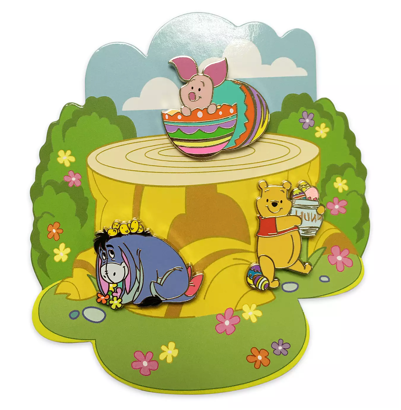 Disney Winnie the Pooh and Pals Easter Flair Pin Set New with Card