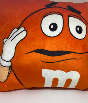M&M's World Orange Please Don't Make Me Do Stuff Pillow Plush New with Tag