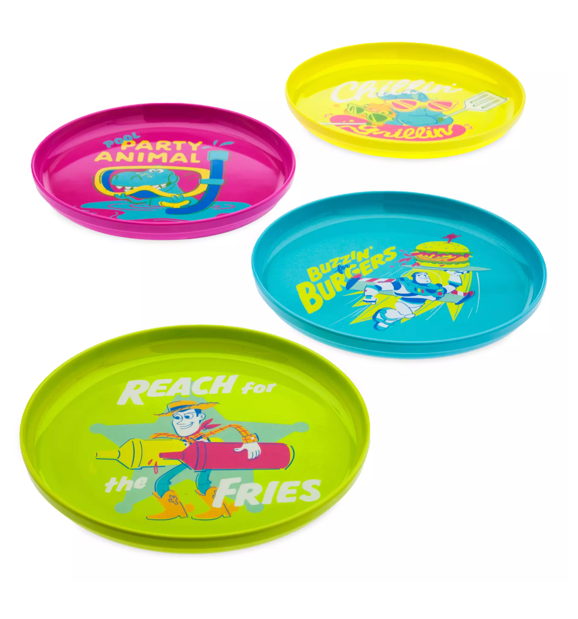 Disney Toy Story 4 Summer Splash Melamine Plate Set of 4 New