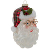 Robert Stanley Santa Head With Glasses Glass Christmas Ornament New with Tag