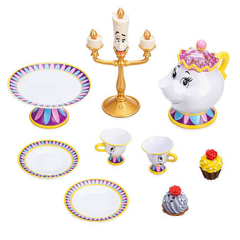 Disney Store Beauty and the Beast Be Our Guest Singing Tea Cart Play Set New