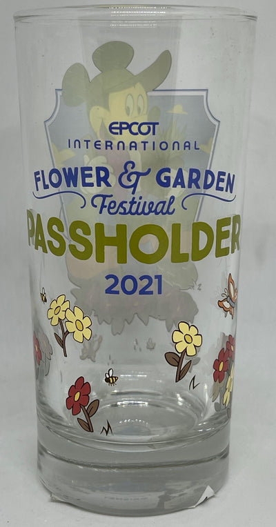 Disney Parks Mickey Epcot 2021 Flower Garden Festival Glass Passholder New