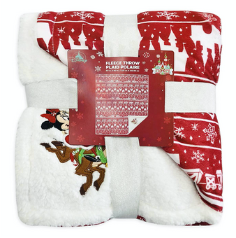Disney Mickey and Minnie Mouse Holiday Fleece Throw New With Tags