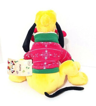 Disney Store Pluto Chirstmas Plush with Candy Cane New with Tag