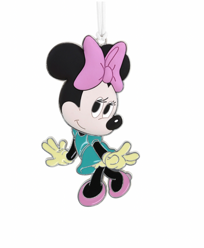 Hallmark Disney Minnie With Dimension Metal Christmas Ornament New with Card