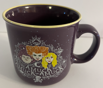 Disney Hocus Pocus Amuck Amuck Amuck Purple Halloween Coffee Mug New