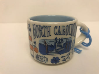 Starbucks Coffee Been There North Carolina Ceramic Mug Ornament New with Box