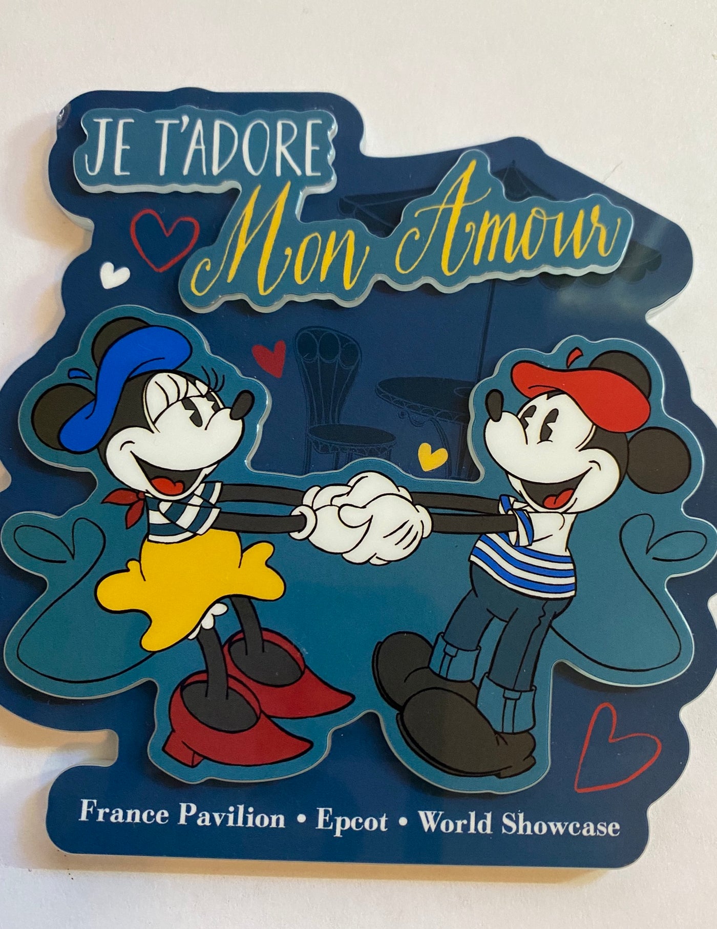 Disney Parks Epcot France Pavilion Mickey Minnie Je T'Adore Mon Amour Magnet New