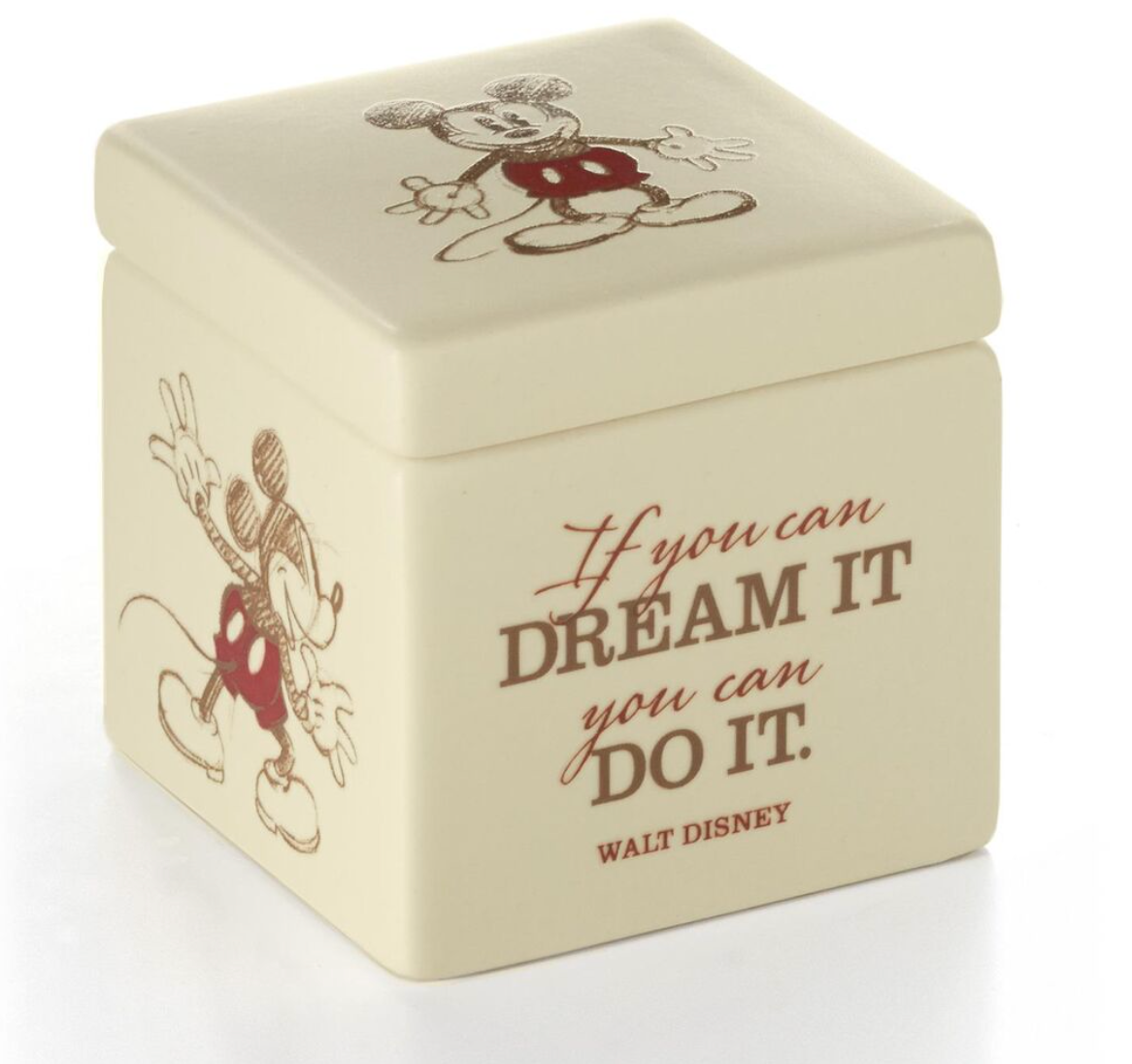 Hallmark Disney Mickey If You Can Dream It You Can Do It Ceramic Box New
