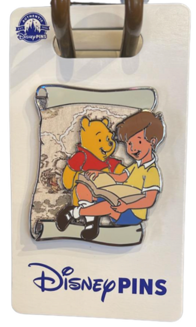 Disney Parks Winnie the Pooh & Christopher Robin Book Pin New With Card
