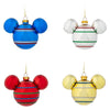 Disney Parks Mickey Mouse Icon Glass Ornament Set New with Box