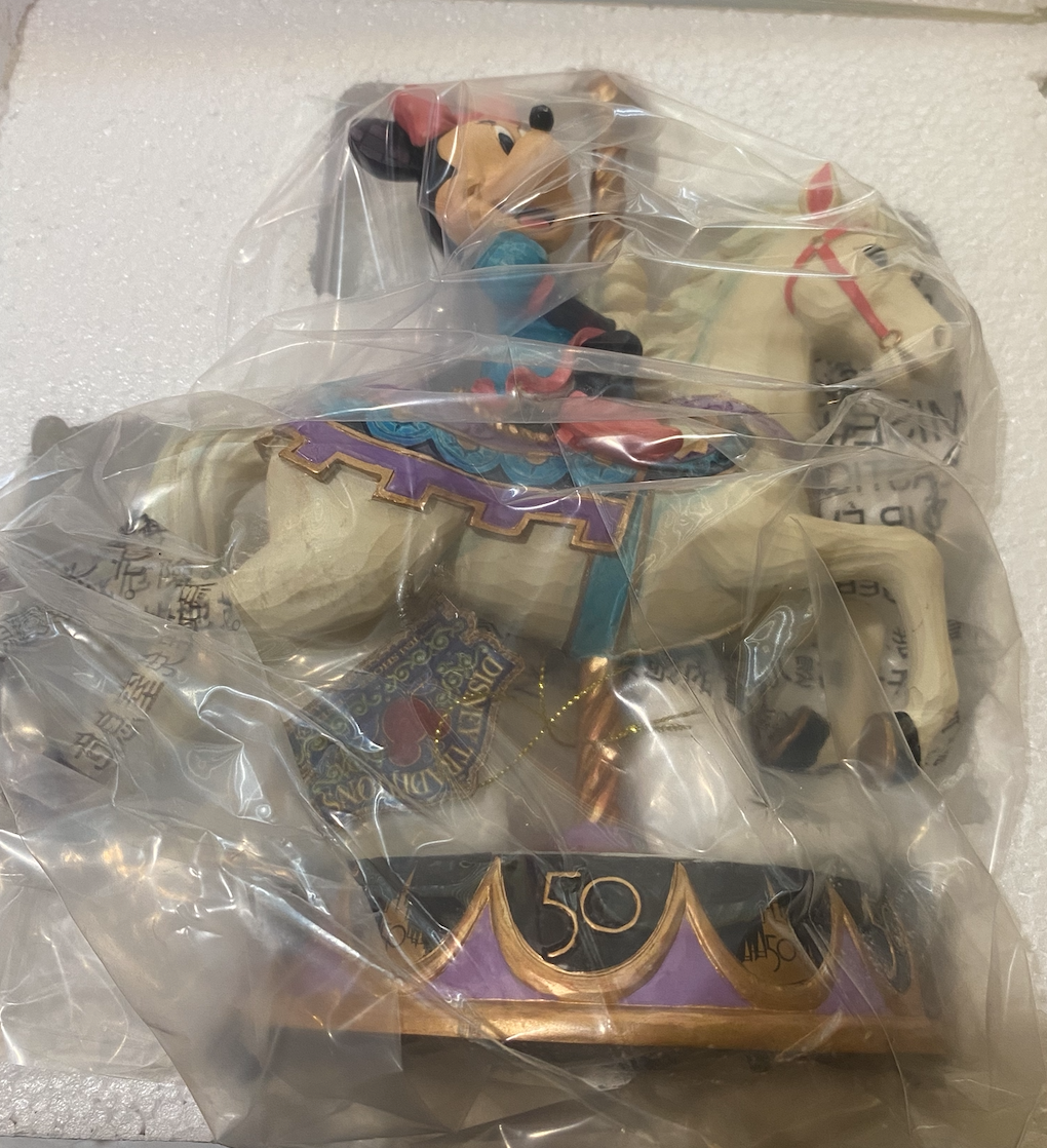 Disney Parks Jim Shore 50th Minnie Mouse Charming Carousel Figurine New With Box