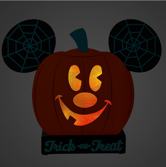 Disney Parks Halloween Mickey Mouse Light-Up Jack-o'-Lantern Figure New