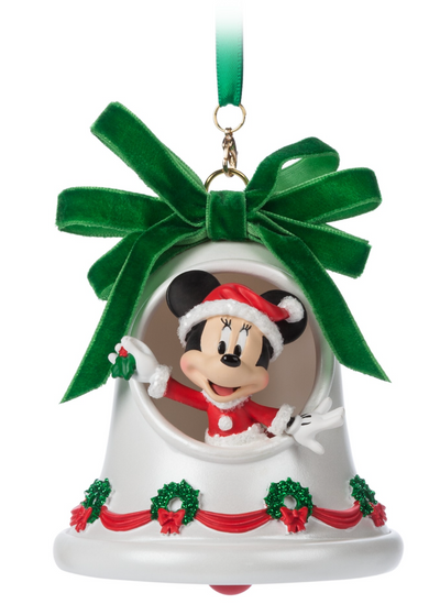 Disney Sketchbook Santa Minnie Mouse Bell Christmas Ornament New With Tag
